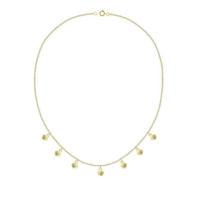 Verguld Zilveren Schelp Ketting – 925 Sterling Zilver