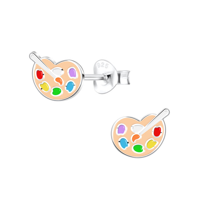 Zilveren Schilderspalet Oorstekers – 925 Sterling Zilver