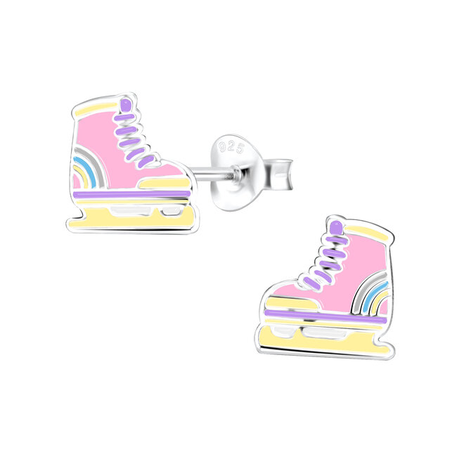 Zilveren ijsschaats Oorstekers – 925 Sterling Zilver