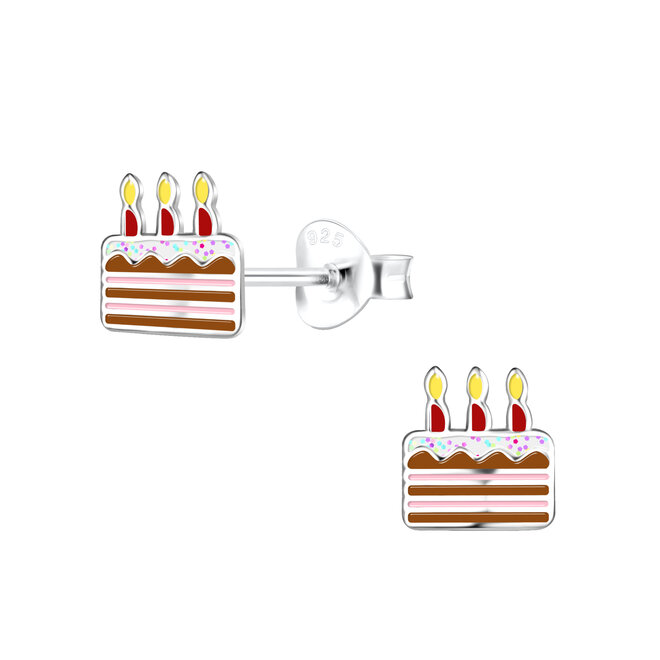 Zilveren Taart Oorstekers – 925 Sterling Zilver