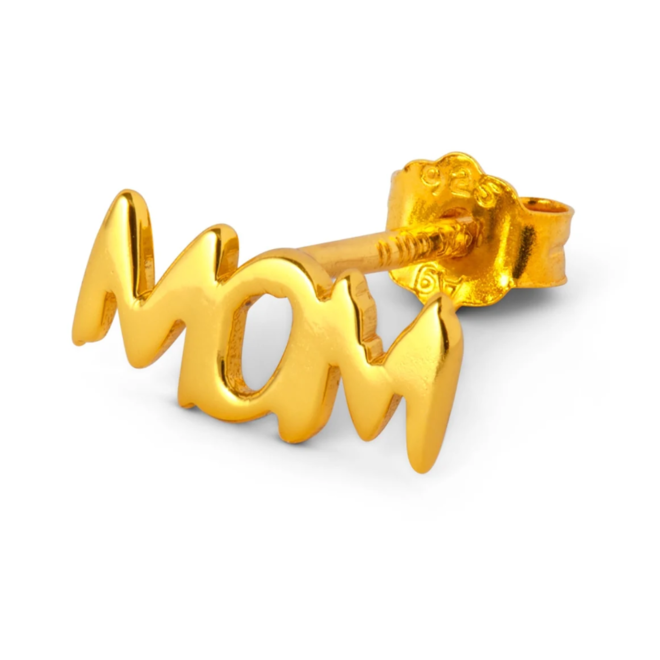 MOM Oorsteker – Goud verguld Sterling Zilver, per stuk verkocht