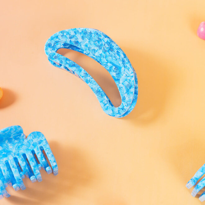 Olivia Maanvormige clip Mozaïek blauw