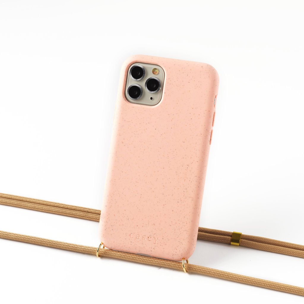 Sustainable pink case with cord (khaki)