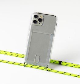 Transparent case with cardholder and  neon/yellow cord