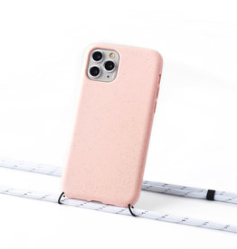 Sustainable pink case with coard (white silver stripes)