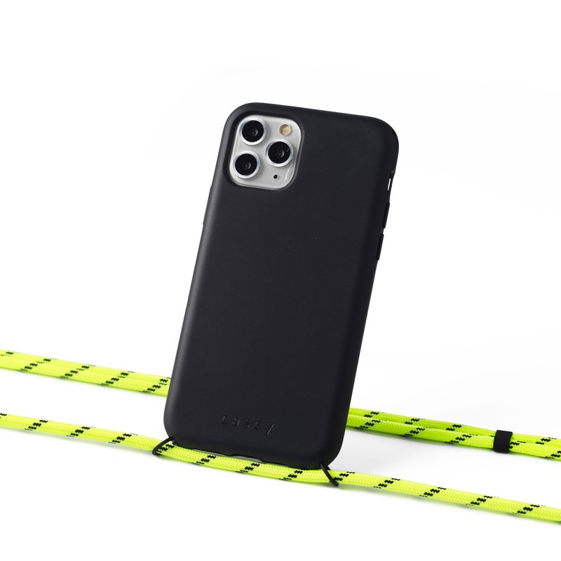 Sustainable black case with coard (neon yellow)