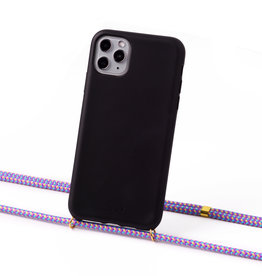 Sustainable black case with cord  (lila camouflage)