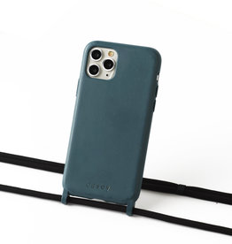 Sustainable grey-blue case with cord  (black)