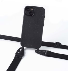 Sustainable black case with ears and lanyard (black)