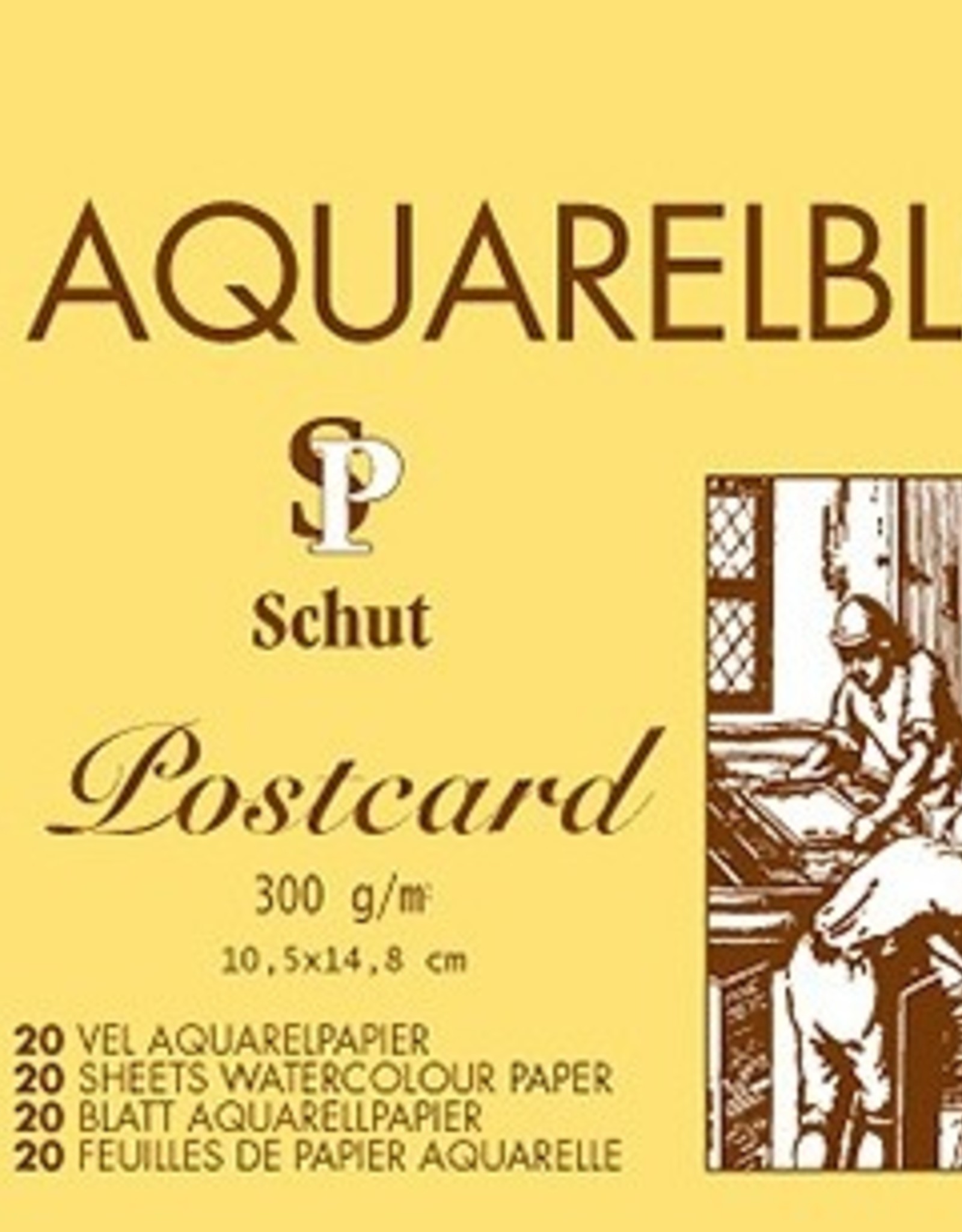 Schut aquarelpapier Blok/ Watercolour Block, 300 grams Terschelling, selecteer de juiste maat a.u.b.