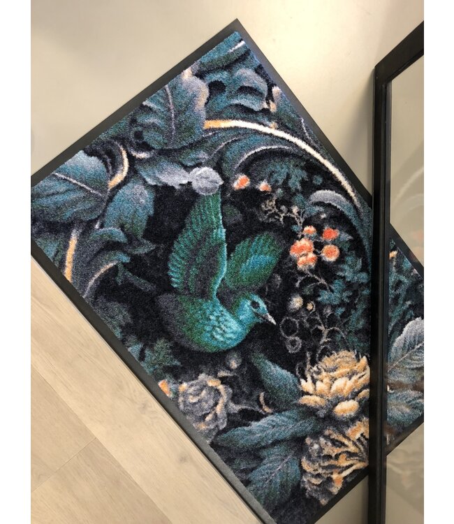 Vandals van Jan Design schoonloopmat Bird print binnen incl. vinyl rand