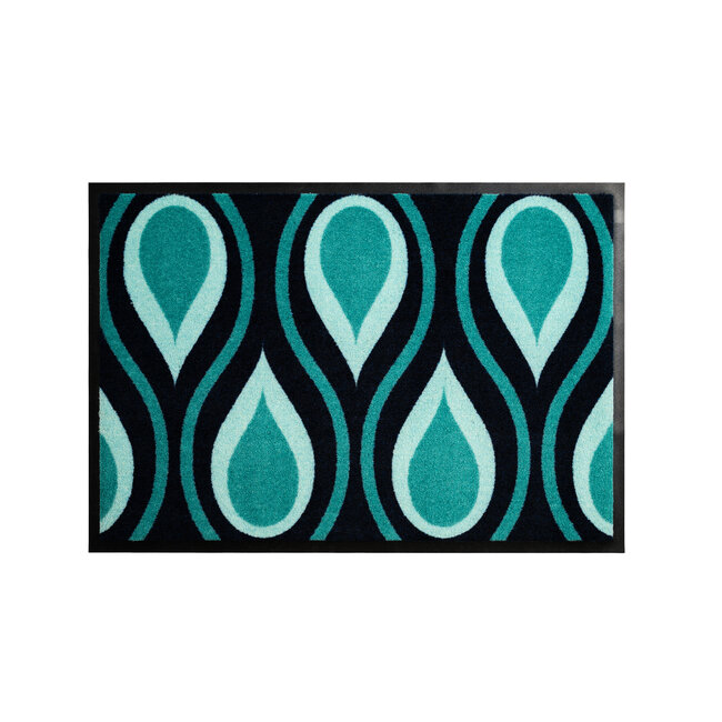 Vandals van Jan Design schoonloopmat Blaze - Aqua Echo