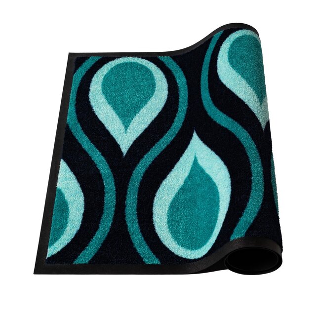 Vandals van Jan Design schoonloopmat Blaze - Aqua Echo