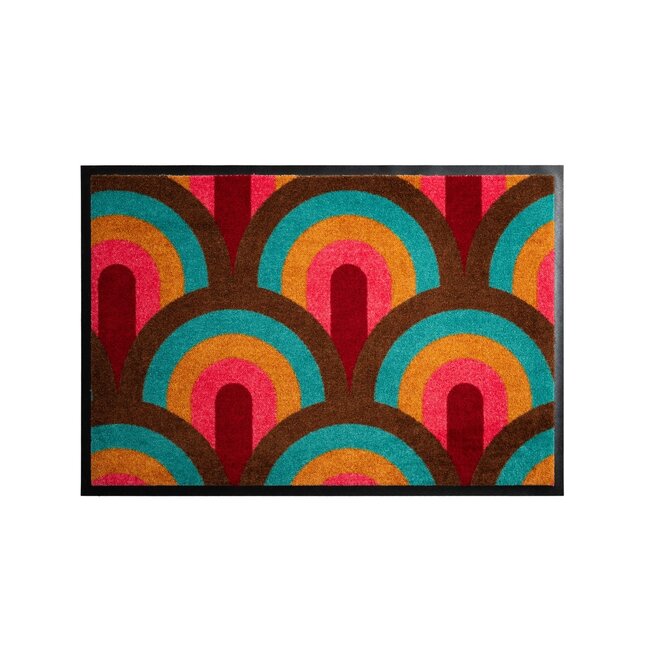 Vandals van Jan Design schoonloopmat Velvet Arc - Tropical Blaze