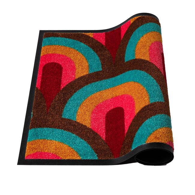 Vandals van Jan Design schoonloopmat Velvet Arc - Tropical Blaze