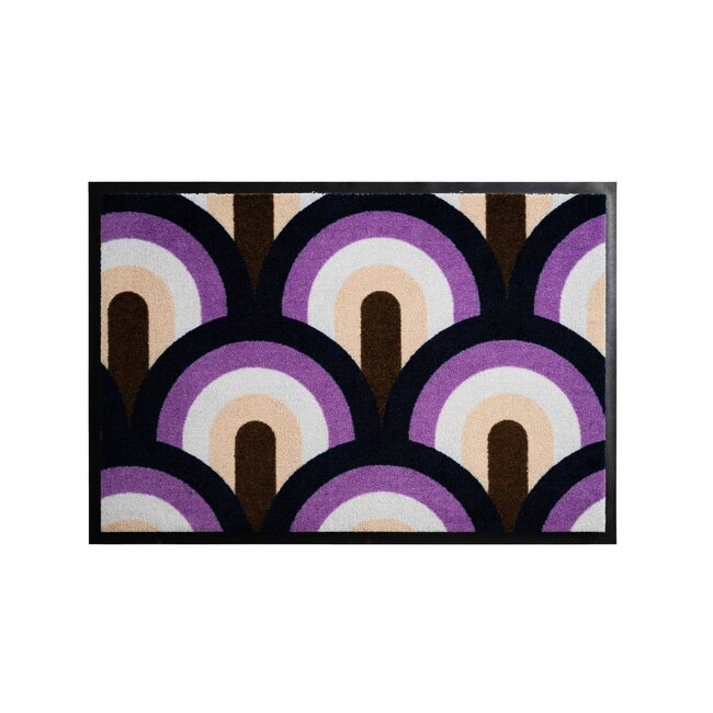 Vandals van Jan Design schoonloopmat Velvet Arc - Mauve Shadow