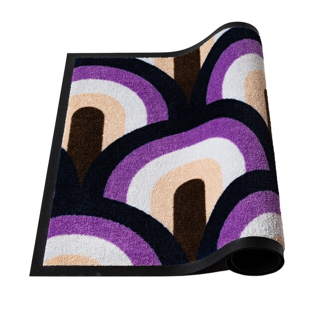 Vandals van Jan Design schoonloopmat Velvet Arc - Mauve Shadow