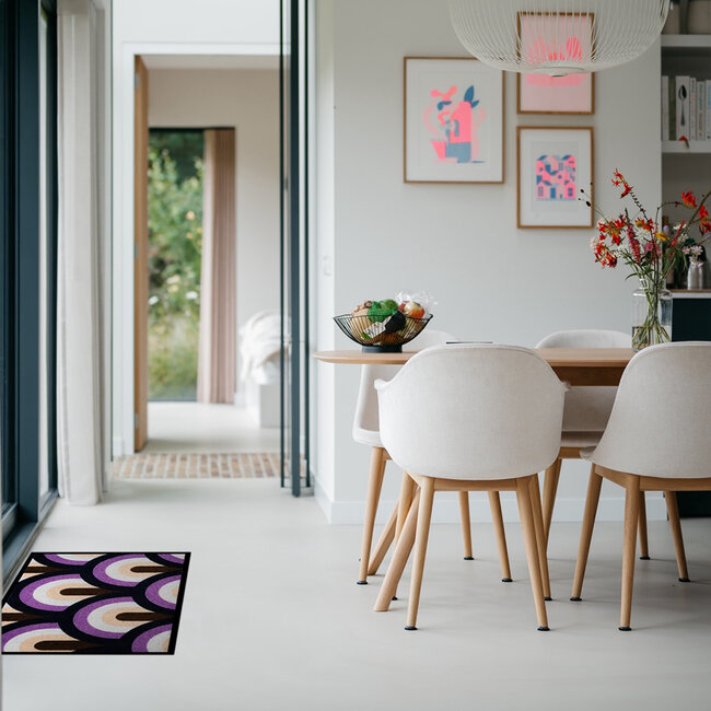 Vandals van Jan Design schoonloopmat Velvet Arc - Mauve Shadow