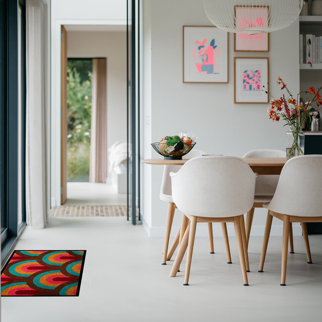 Vandals van Jan Design schoonloopmat Velvet Arc - Tropical Blaze