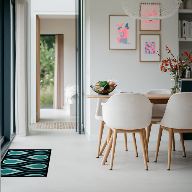 Vandals van Jan Design schoonloopmat Blaze - Aqua Echo