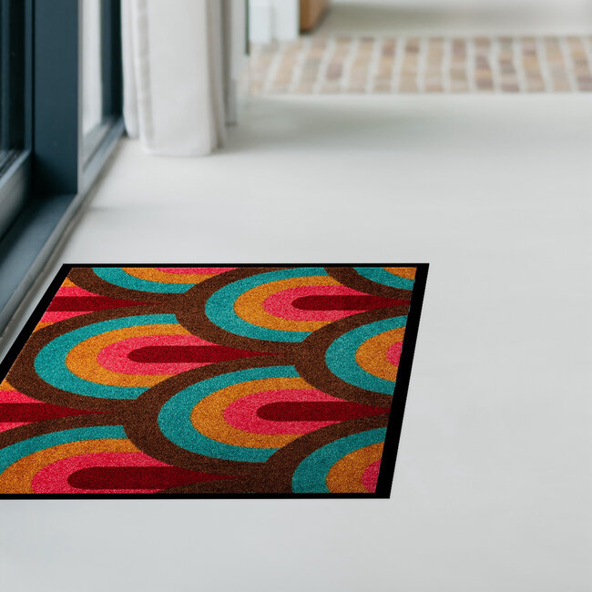 Vandals van Jan Design schoonloopmat Velvet Arc - Tropical Blaze