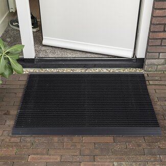 Hamat schoonloopmatten Outline 325 buitenmat Pure Black 107