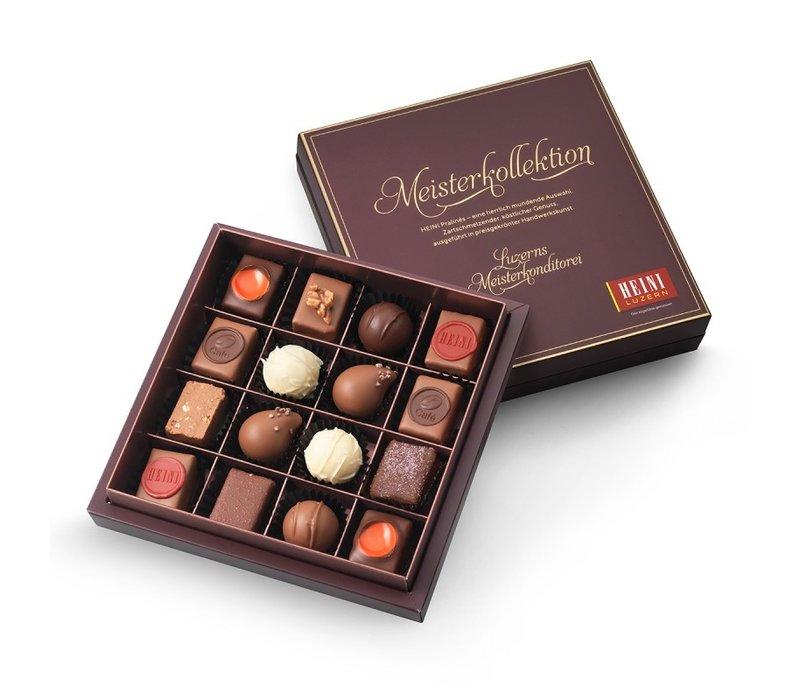 Heini Meisterkollektion in Festtagsverpackung Pralinen ohne Alkohol
