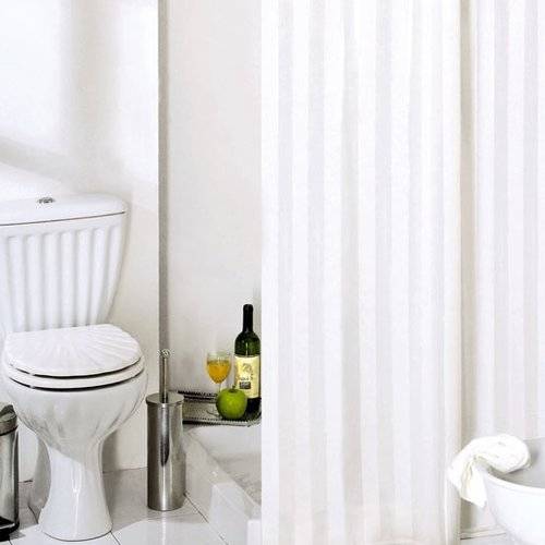 Shower curtain 180x200 textile Rigone white