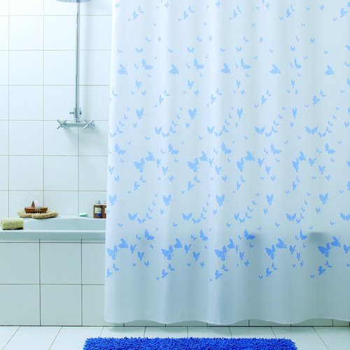 Duschvorhang 180x200 Textil Farfalla blau