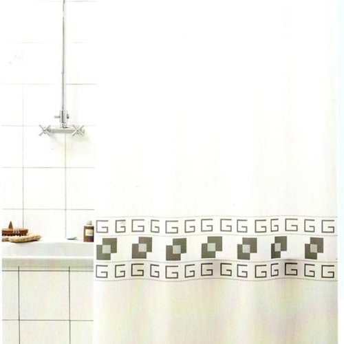 Rideau de douche 180x200 textile Square gris