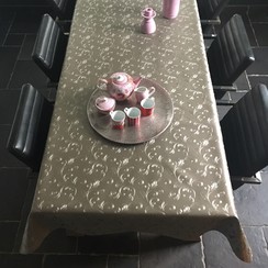 Tafeltextiel Polyline Agata taupe 20meter rol