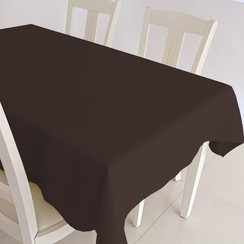 Gecoat tafelkleed Maly 160cm breed - chocolade bruin