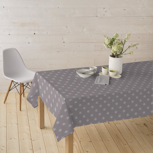 Coated table linen Star - taupe