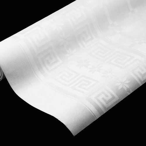 Papier de table en rouleau Damask 120cmx8m Uni blanc