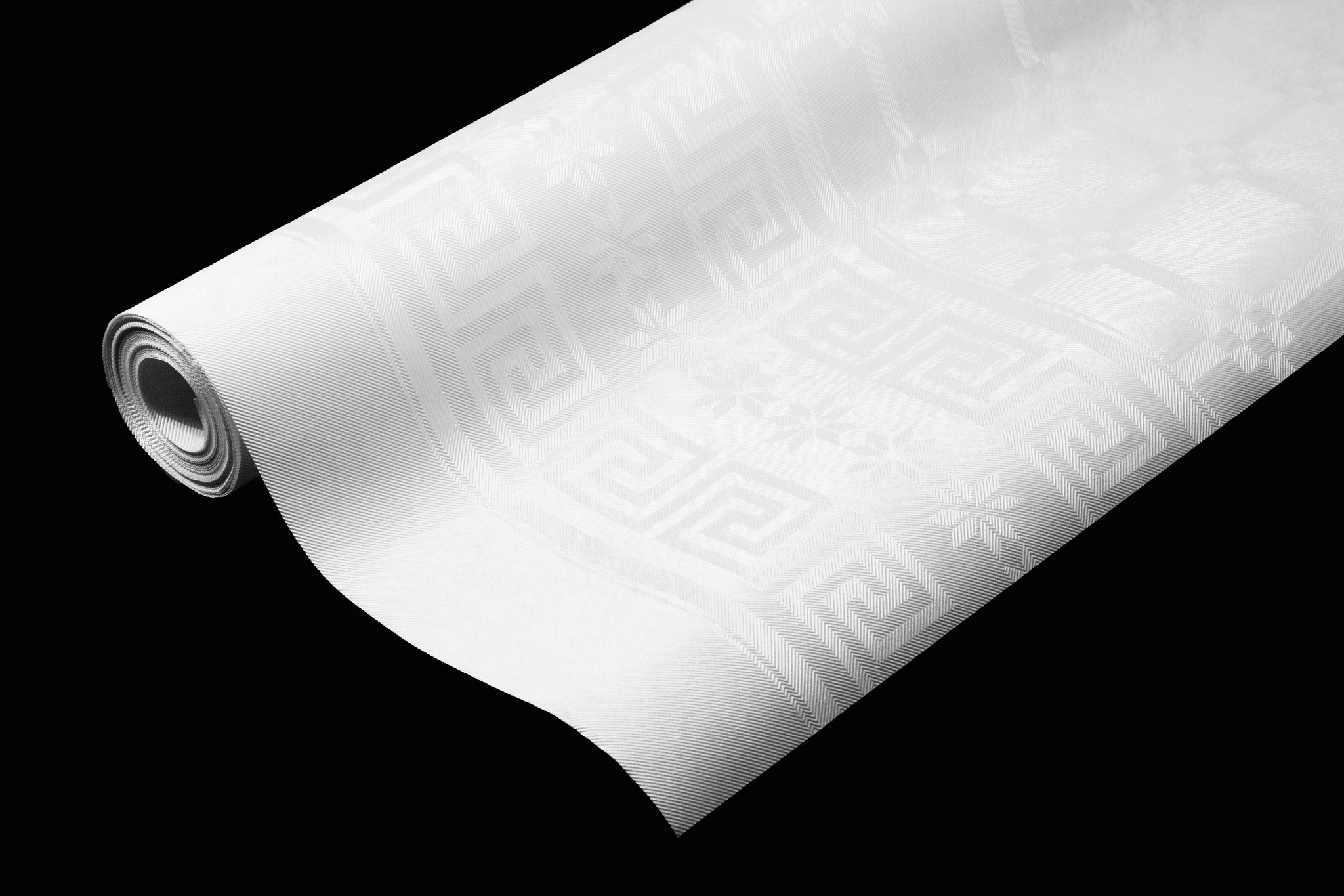 domein zuurgraad Boos worden Tafelpapier op rol Damast 120cmx8m Uni wit