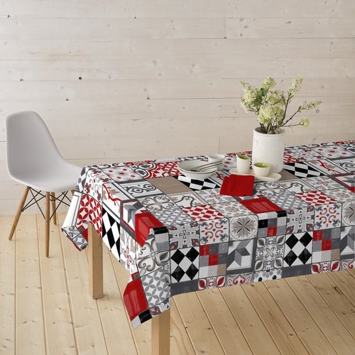 Textile de table enduit Piatto - rouge