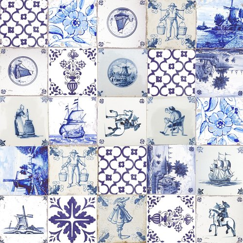 Toile cirée Tuiles de Hollande