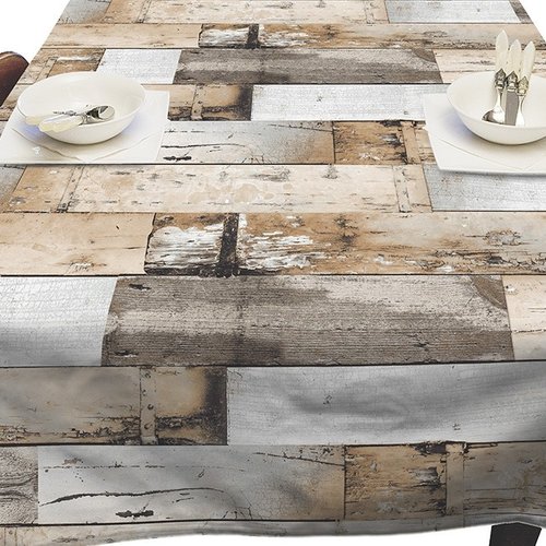 Toile cirée Woody brun