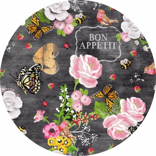 Toile cirée ronde Bon Appetit - 160cm