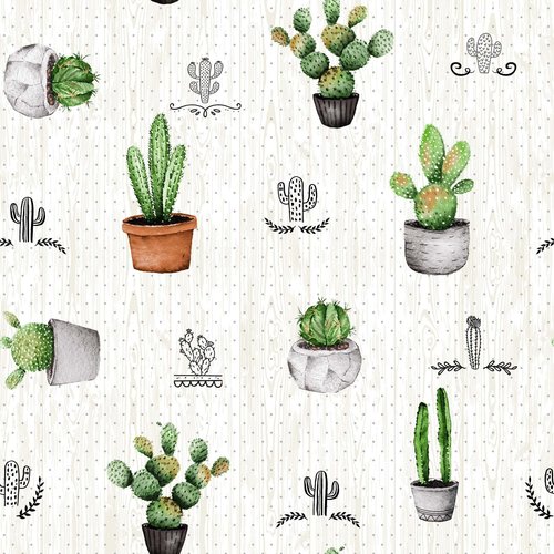 Textile de table enduit Cactus