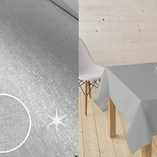 Coated table textiles Lurex - silver