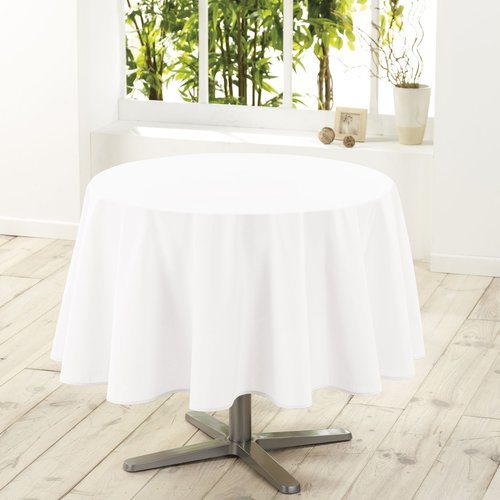 Tafellaken-Tafelkleed- textiel Essentiel wit rond 180 cm
