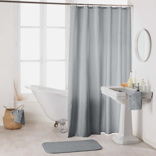 Rideau de douche 180x200 textile gris