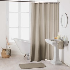Rideau de douche 180x200 textile taupe