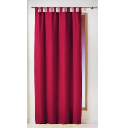 Curtains Ready-made with hanging loop 140x260cm uni polyester red
