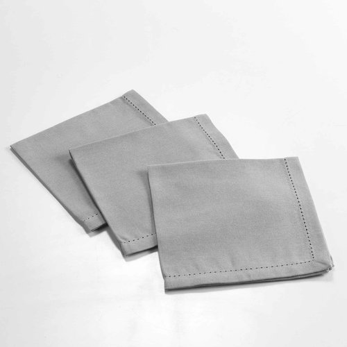 Serviettes de table en coton Charline 40x40cm gris