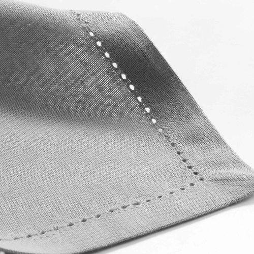 Serviettes de table en coton Charline 40x40cm gris