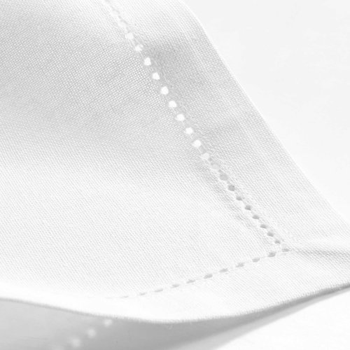 Serviettes de table en coton Charline 40x40cm blanc
