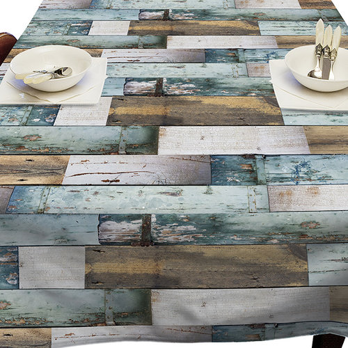 Nappe de table - Bleu bois - 140x250 cm