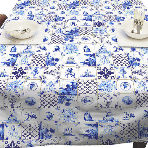 Tablecloth Holland tiles 140x250 cm